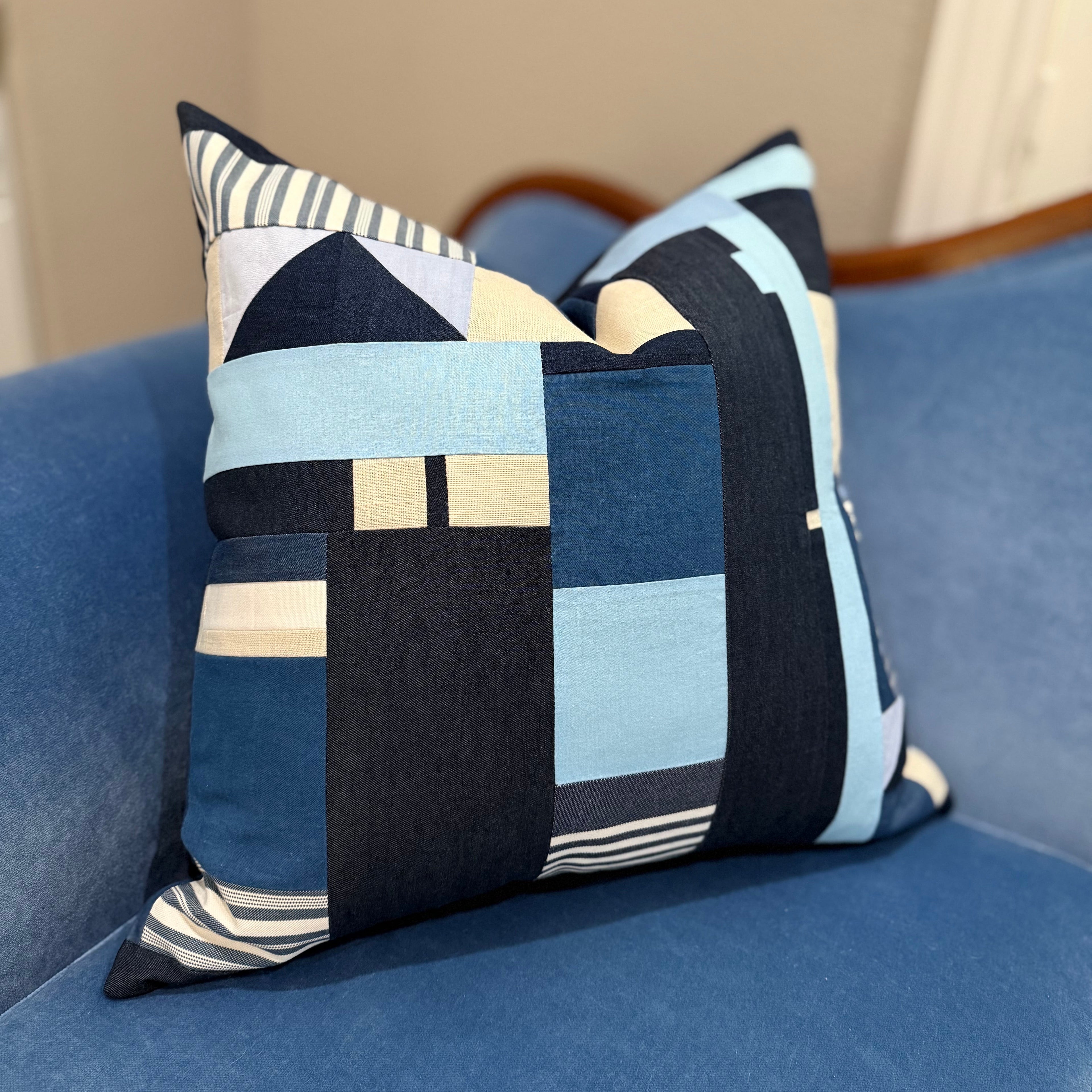 Geometric Collage Pillow II 21" × 21"