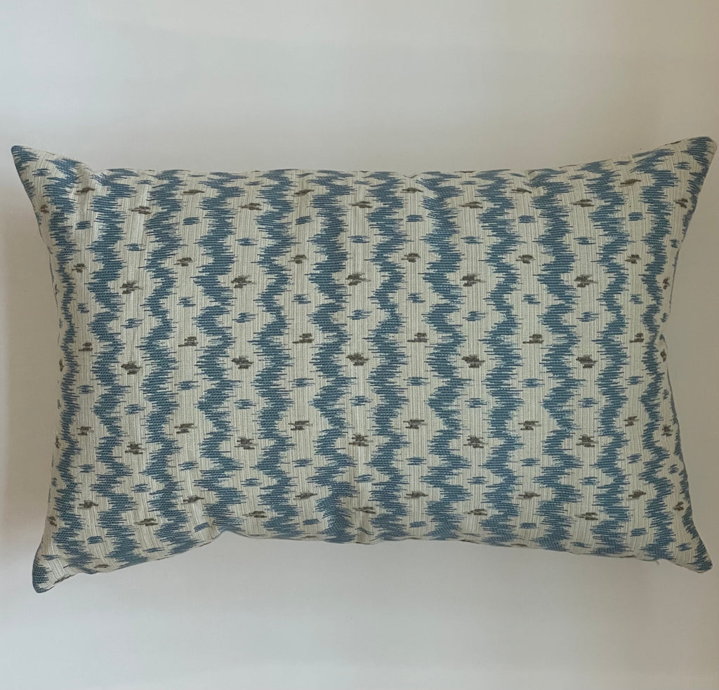 Ikat Light Blue Lumbar Pillow 16” x 24”