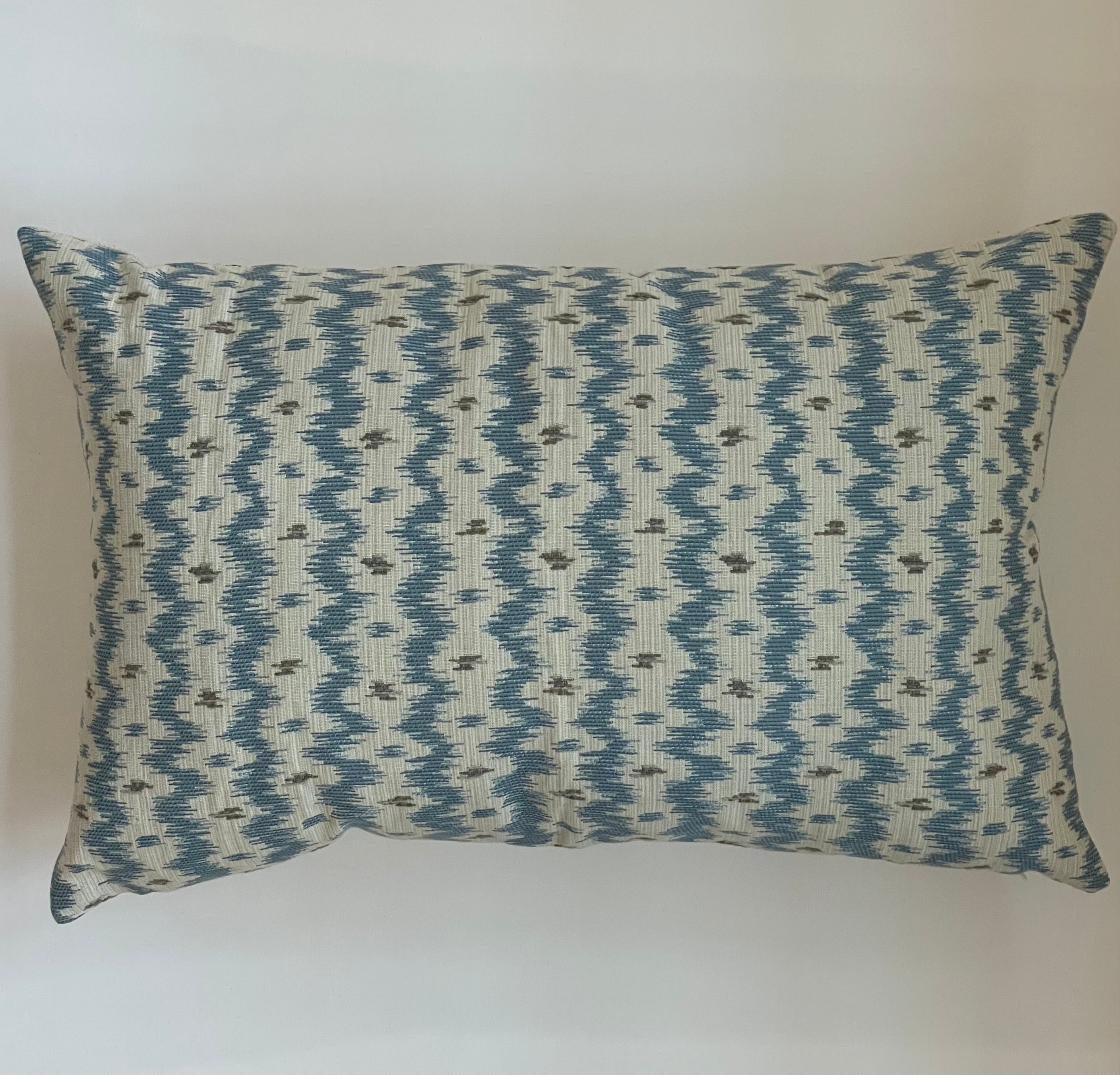 Ikat Light Blue Lumbar Pillow 16” x 24”
