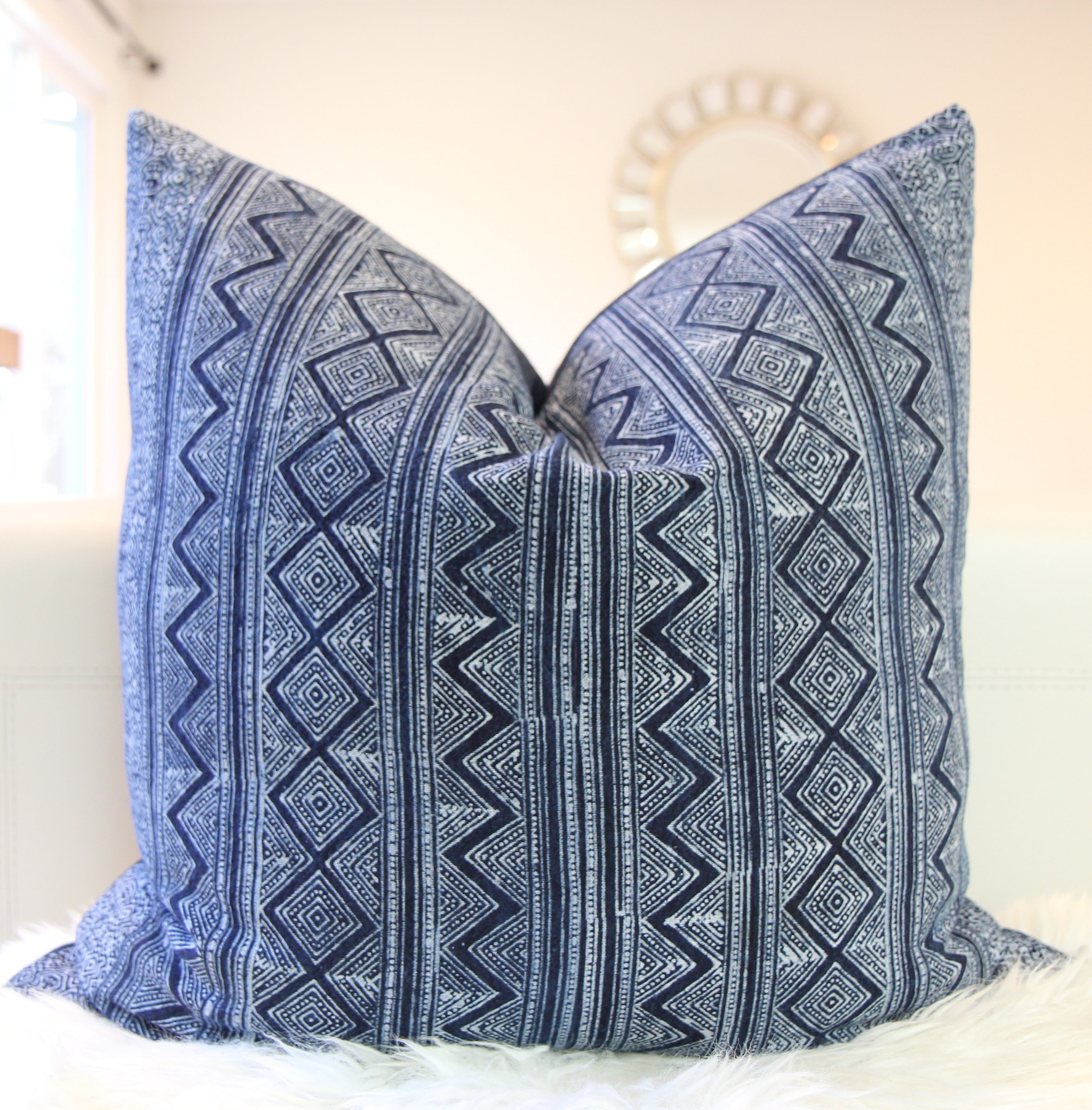 Hmong Indigo Pillow 21″ × 21″