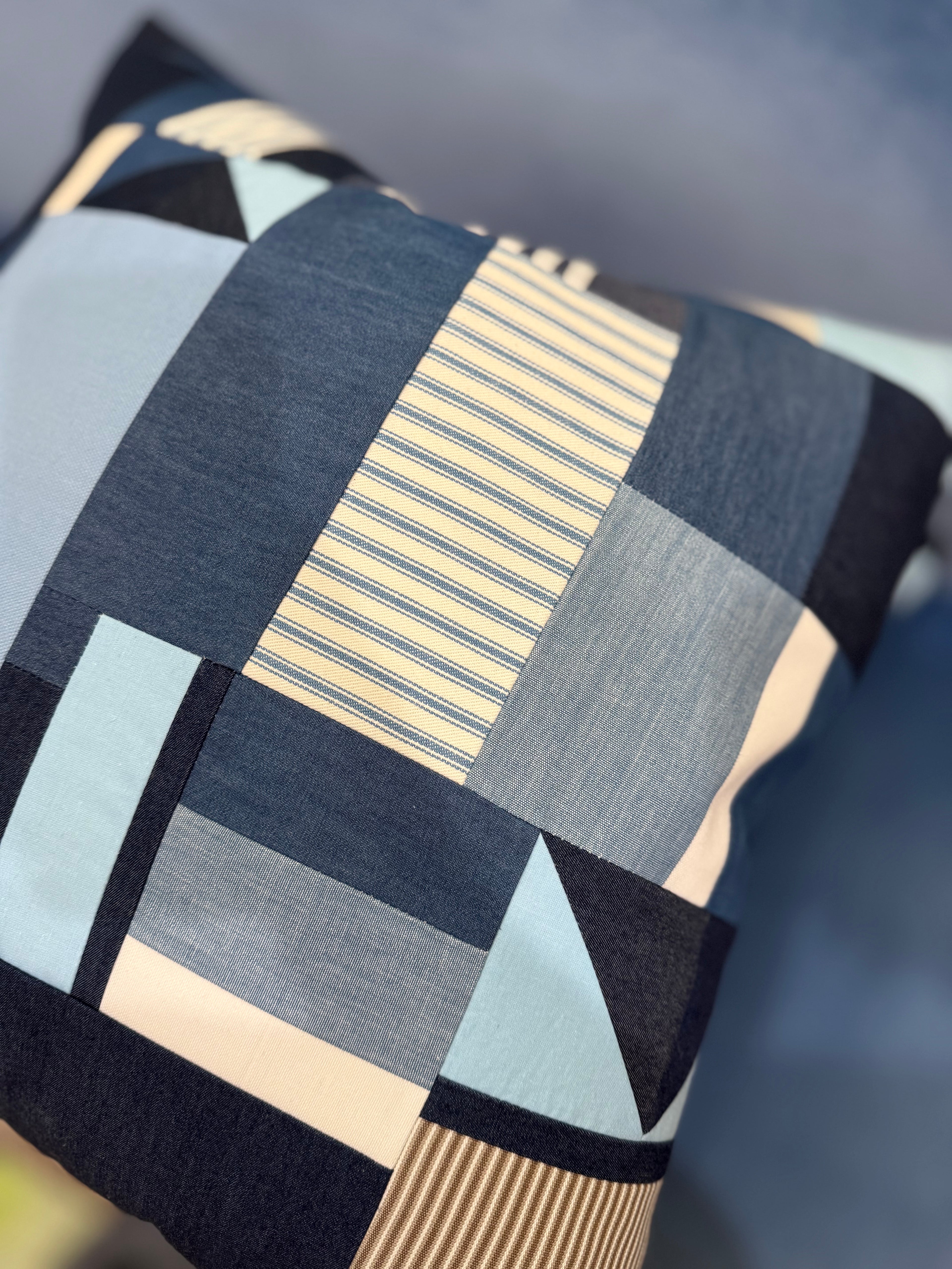 Geometric Collage Pillow 21" × 21"
