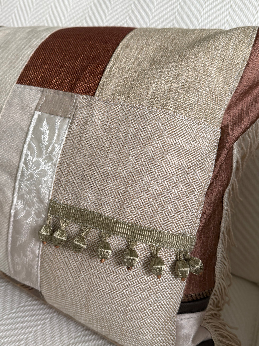 Lux Patchwork with Fringe Pillows - 14" × 24"