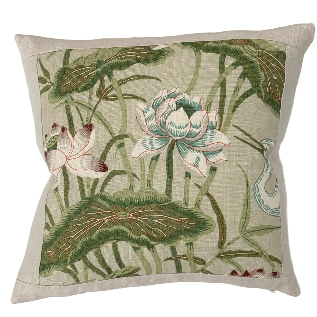 Lotus Garden Pillow 19″ × 19″