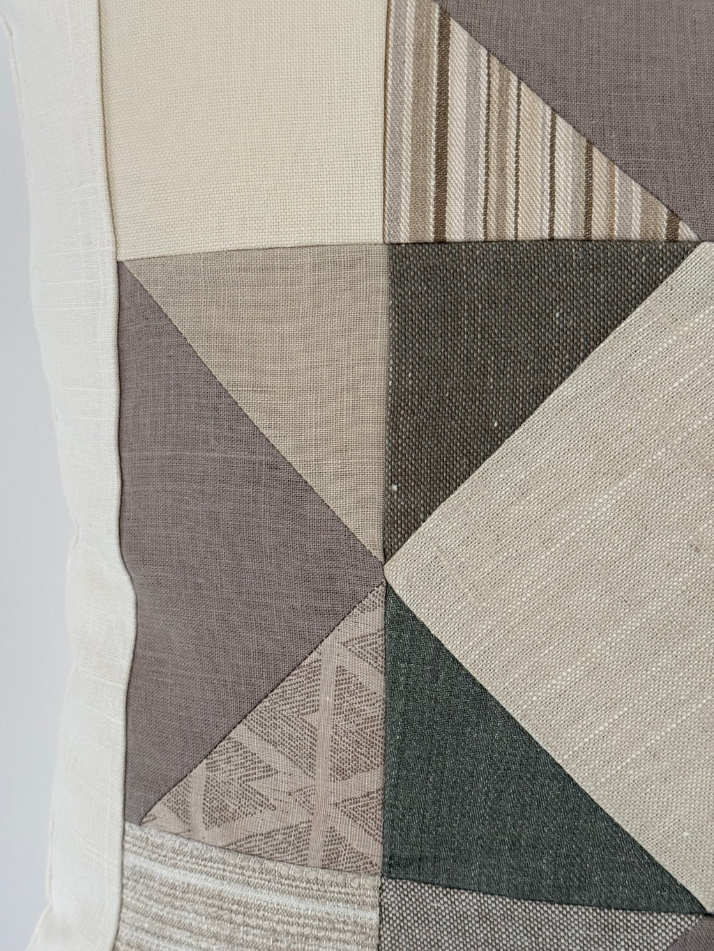 Linen Star Block II Patchwork 20" × 20"
