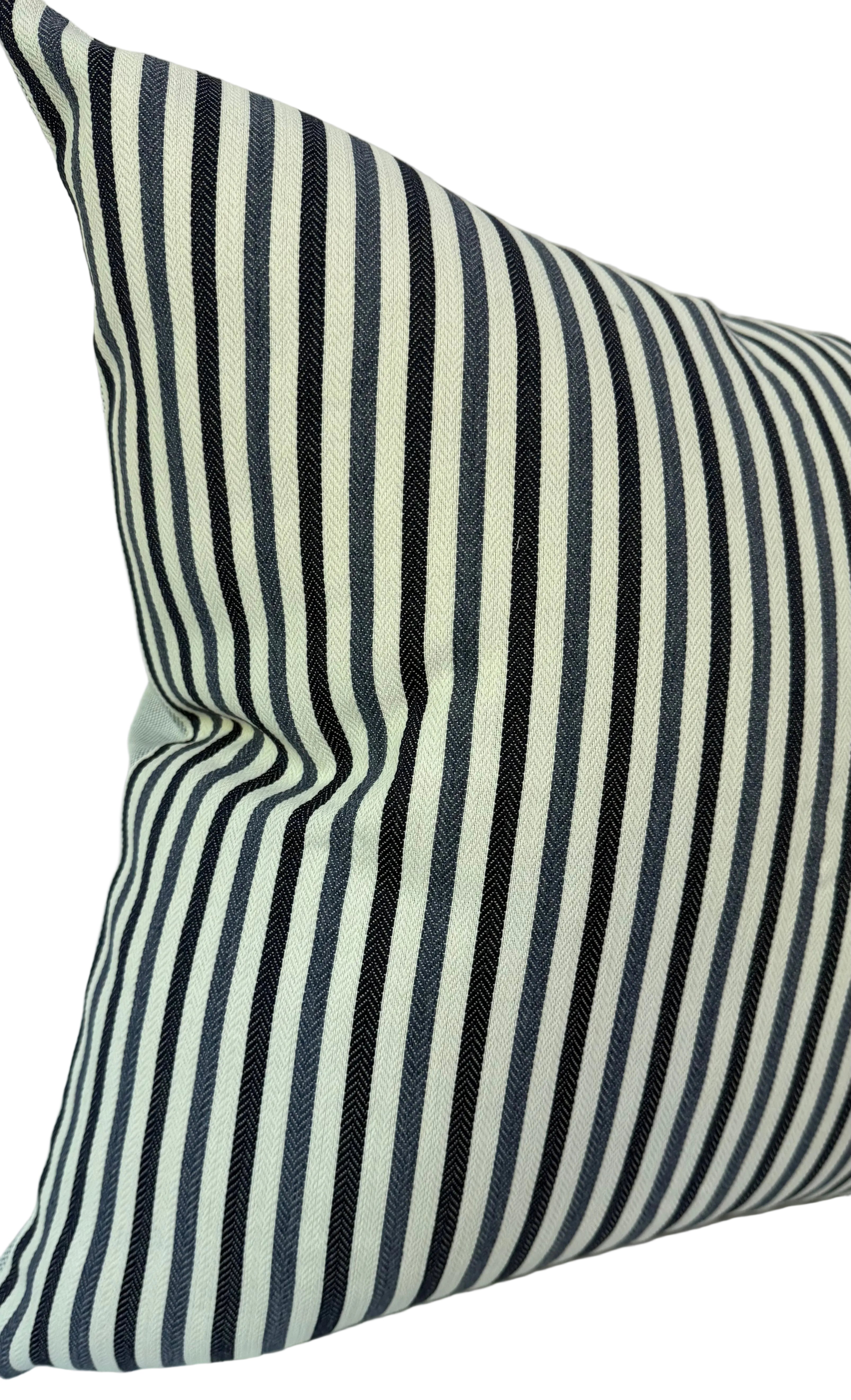 Shorebirds Ticking Nautical Blue Outdoor Pillow 24″ × 24″