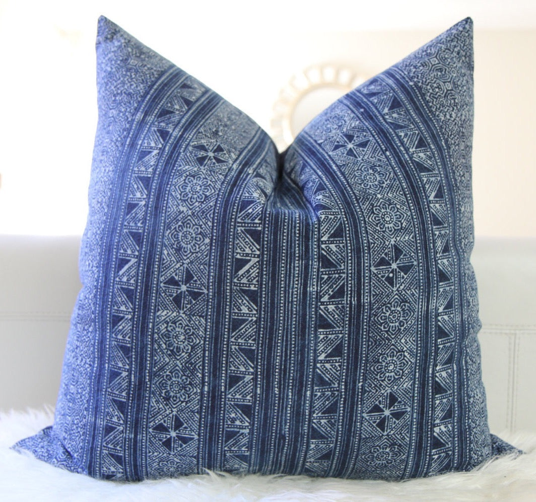Hmong Indigo Pillow 22″ × 22″