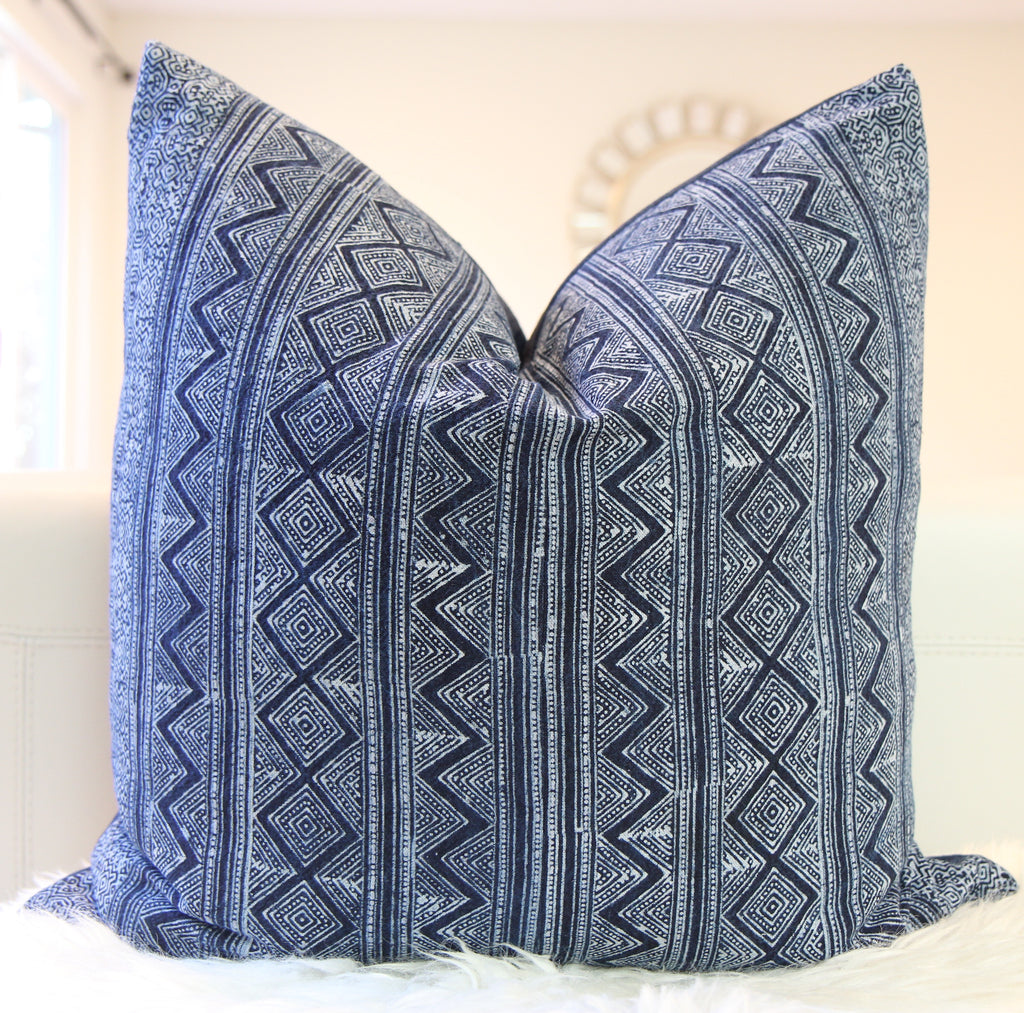 Hmong Indigo Pillow 21″ × 21″