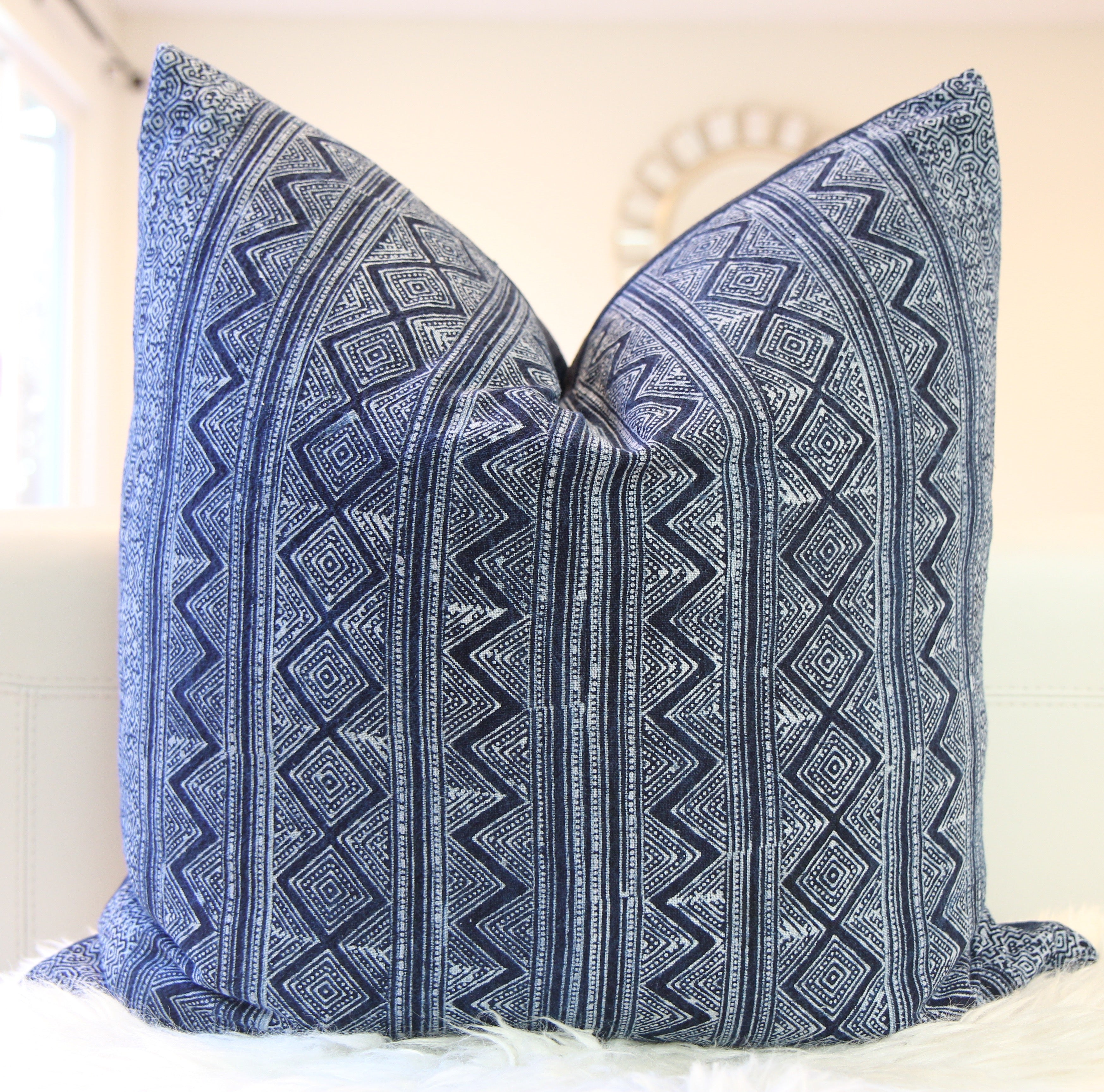 Hmong Indigo Pillow 21″ × 21″