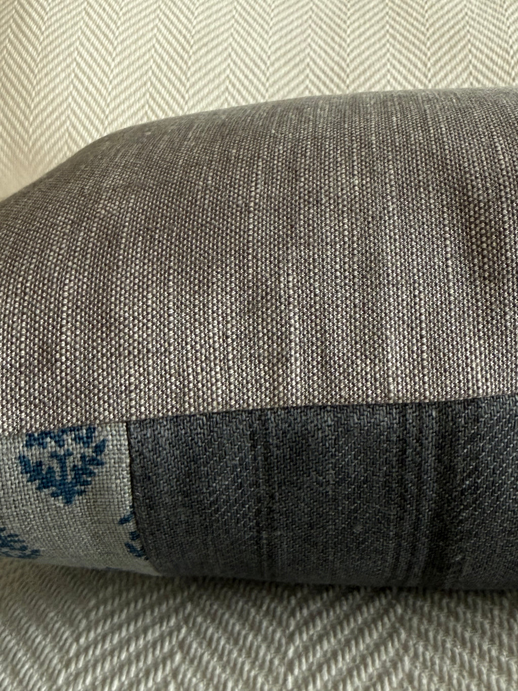 All Linen Rajmata Patchwork Pillow 14" × 20"