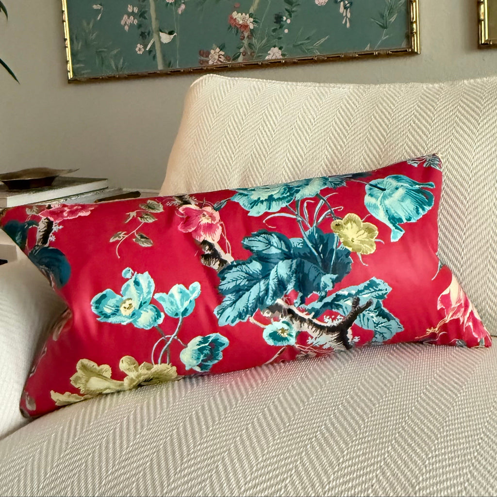 Elizabeth Multi Rouge Lumbar Pillow 12″ × 24″