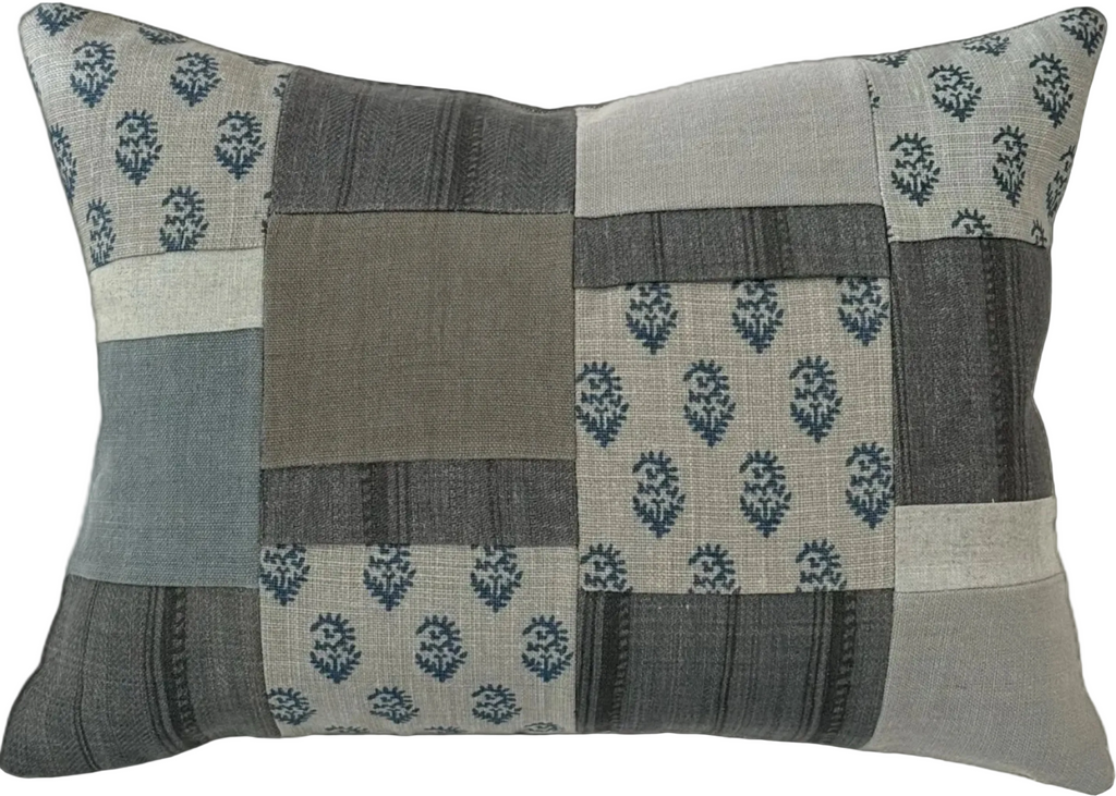 All Linen Rajmata Patchwork Pillow 14" × 20"