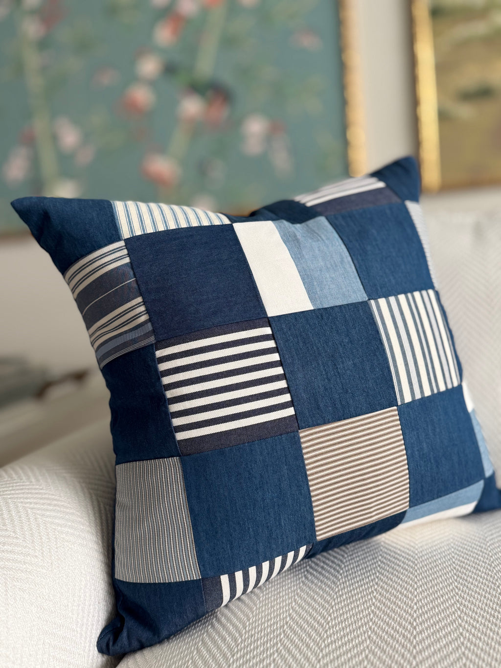 Squares Patchwork Pillow 19″ × 19″