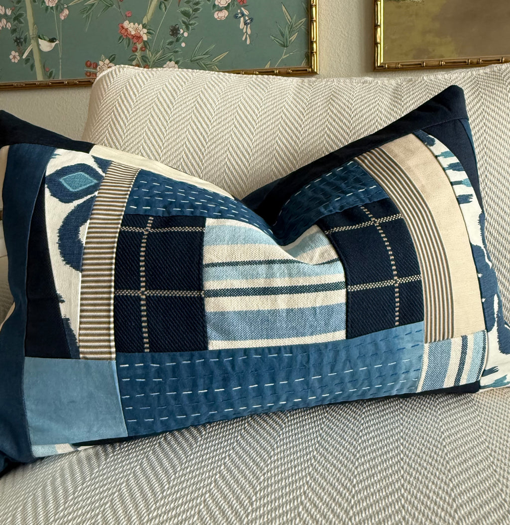 Indigo Striped Lumbar 15" × 23"