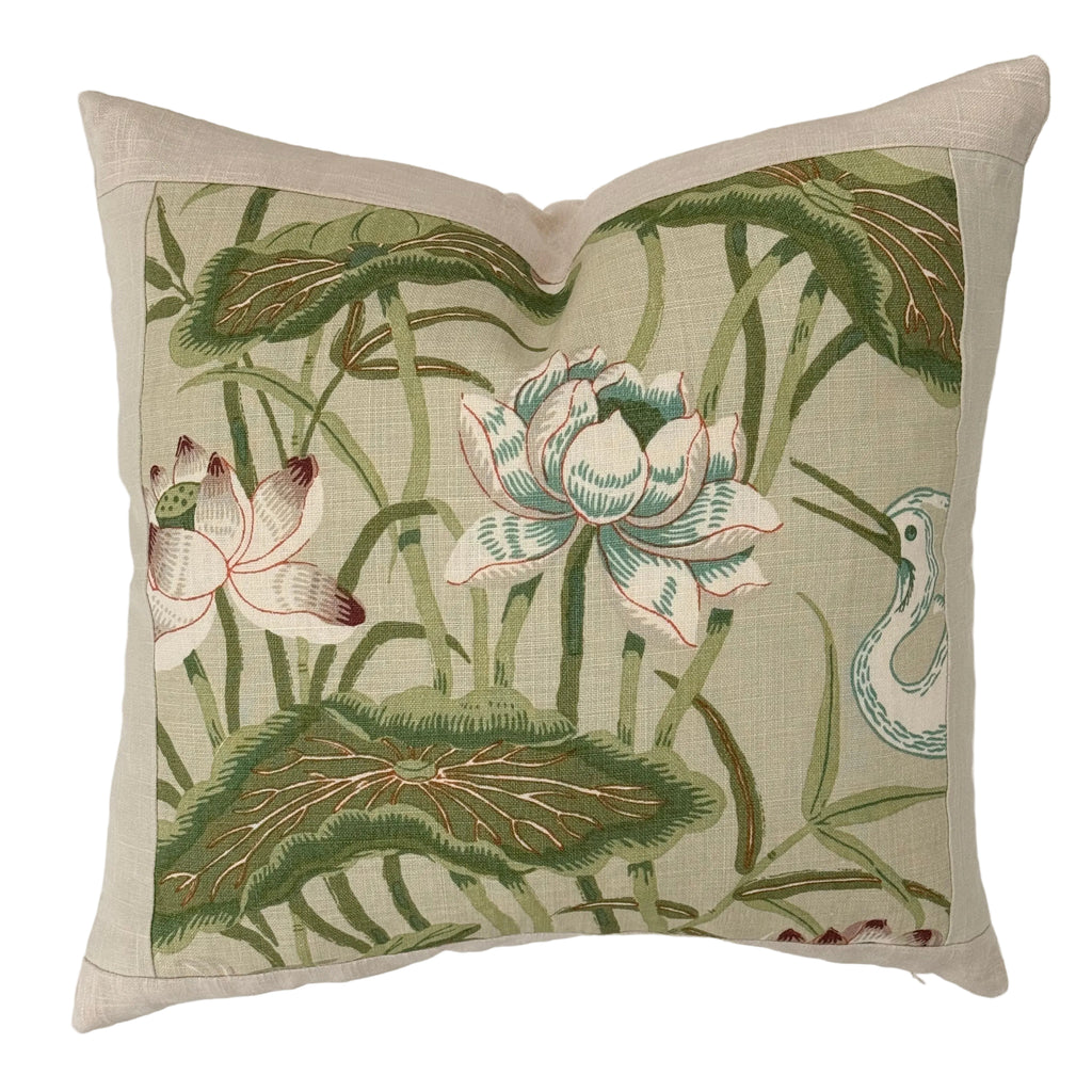 Lotus Garden Pillow 19″ × 19″
