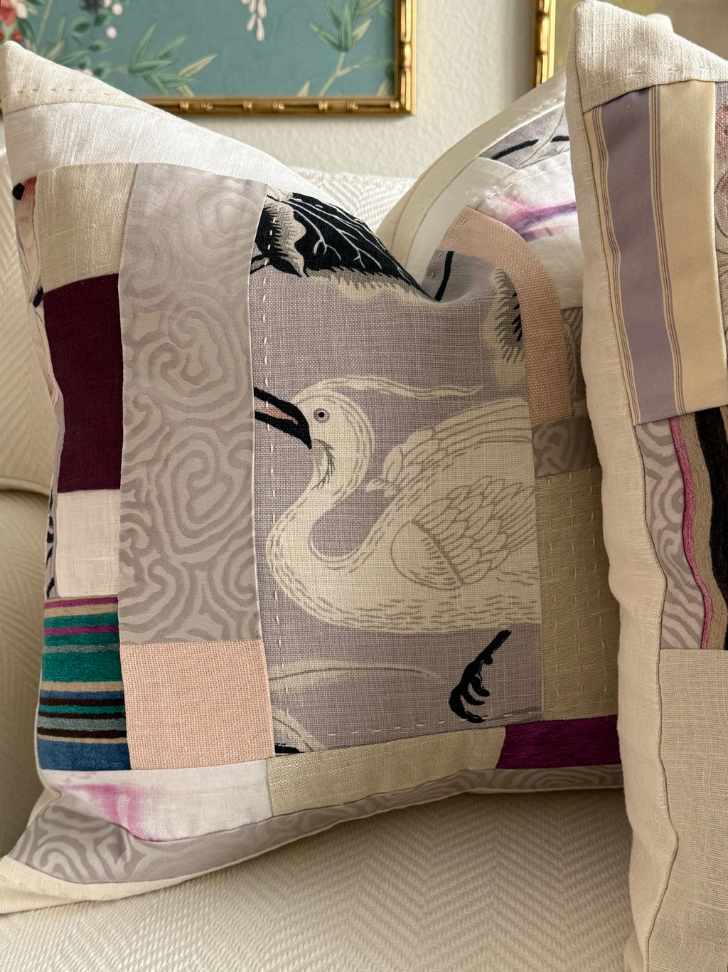 Crane Lilac Patchwork 21″ × 21″