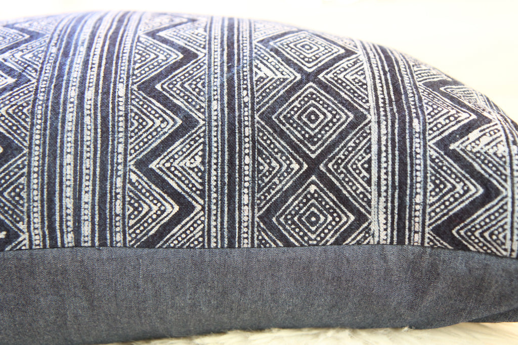 Hmong Indigo Pillow 21″ × 21″