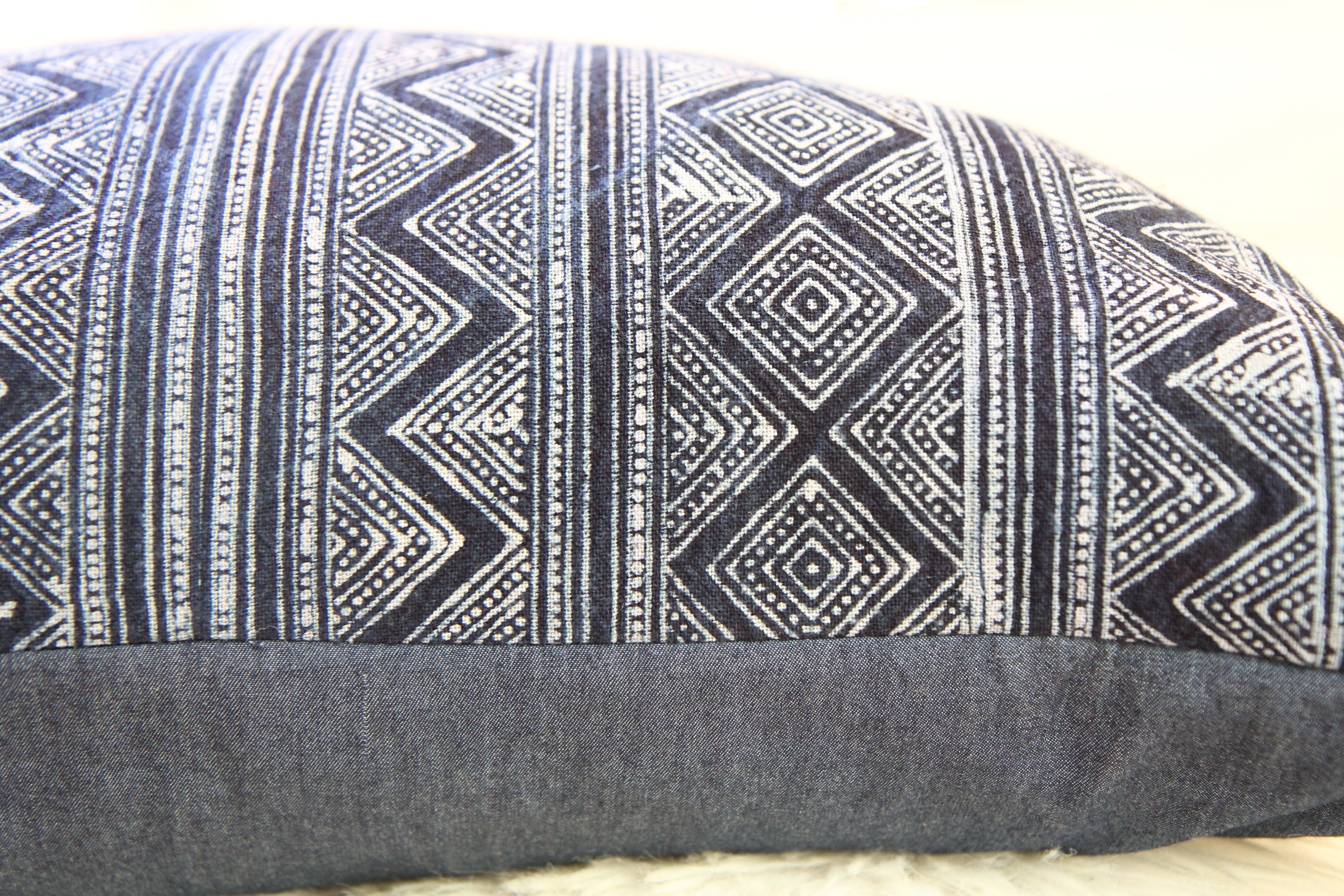 Hmong Indigo Pillow 21″ × 21″