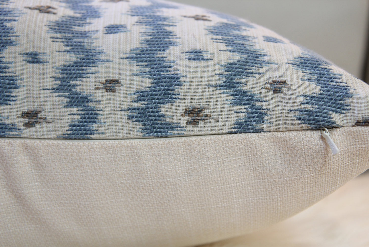 Ikat Light Blue Lumbar Pillow 16” x 24”