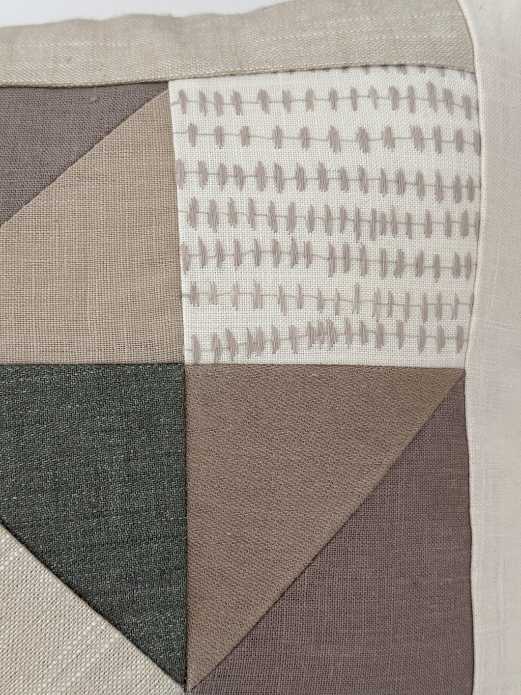 Linen Star Block II Patchwork 20" × 20"