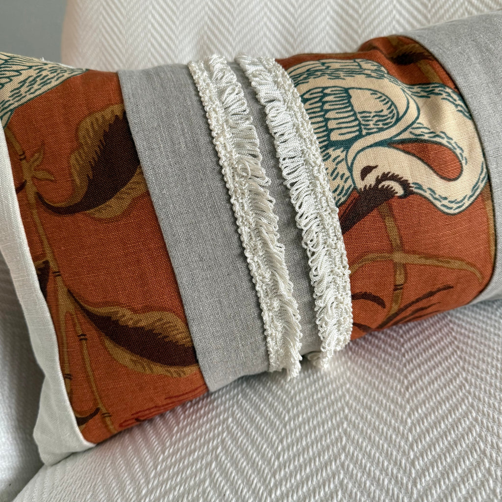 Lotus Garden Lacquer Lumbar Pillow 12″ × 24″