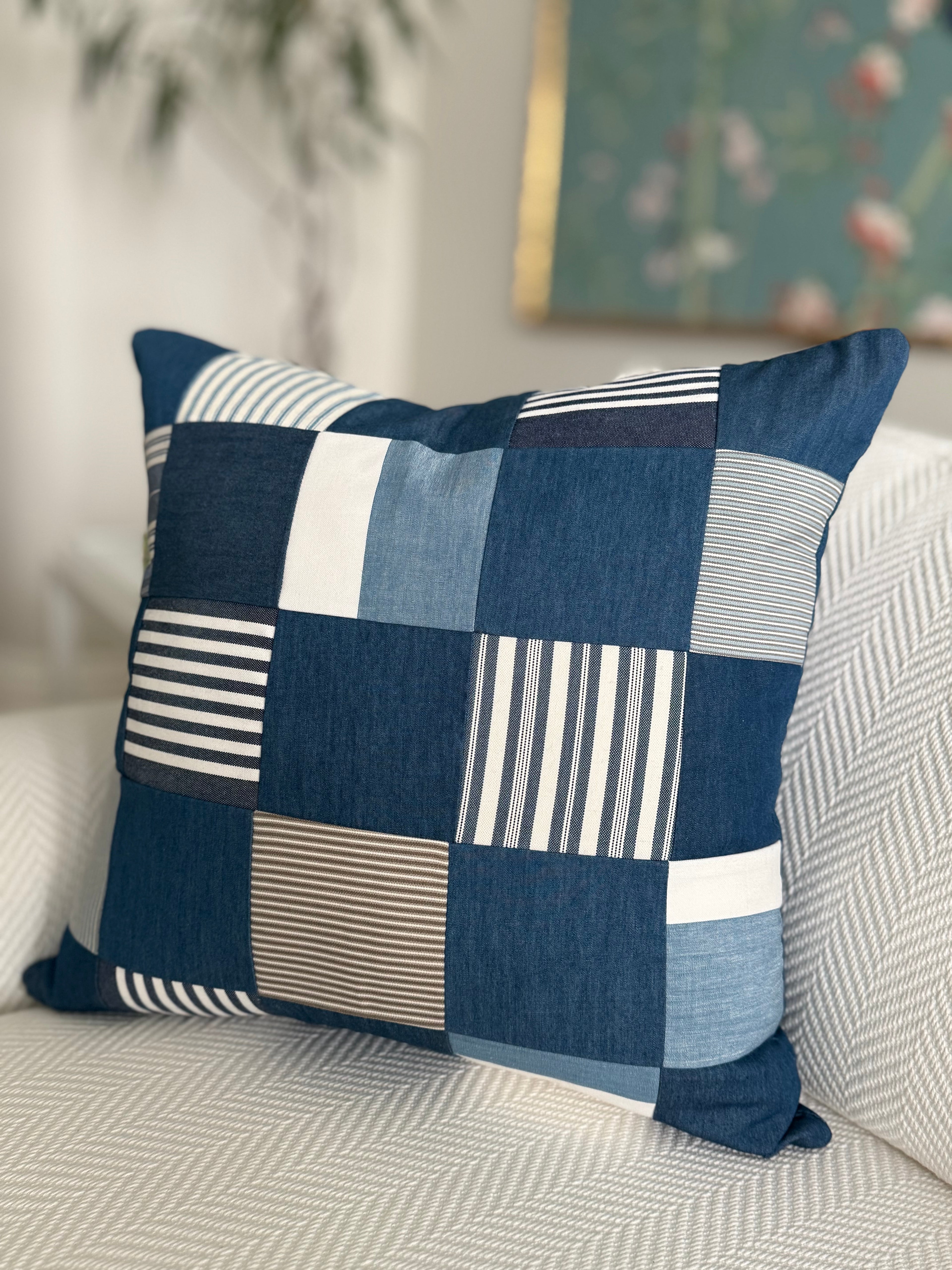 Squares Patchwork Pillow 19″ × 19″