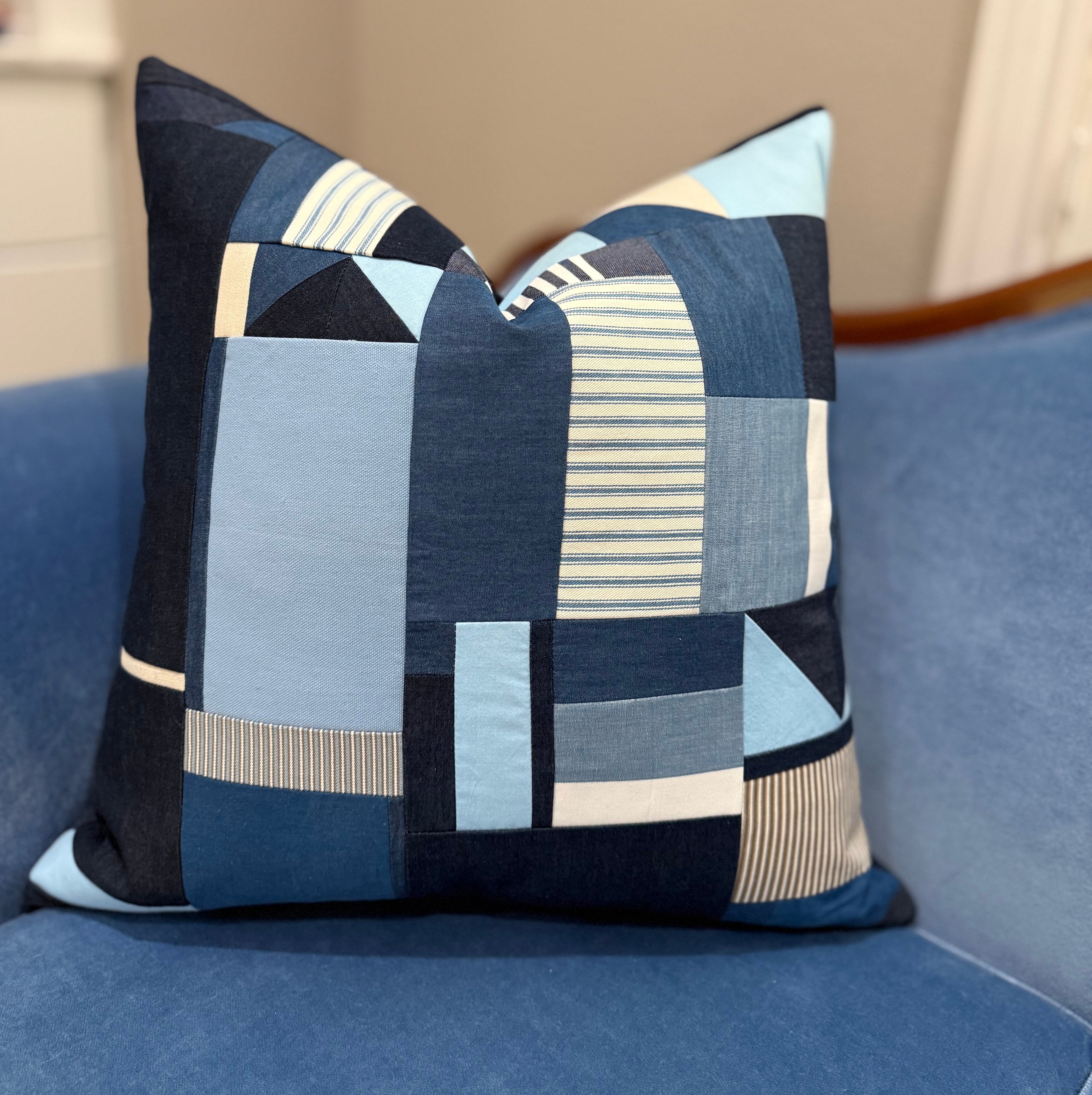 Geometric Collage Pillow 21" × 21"
