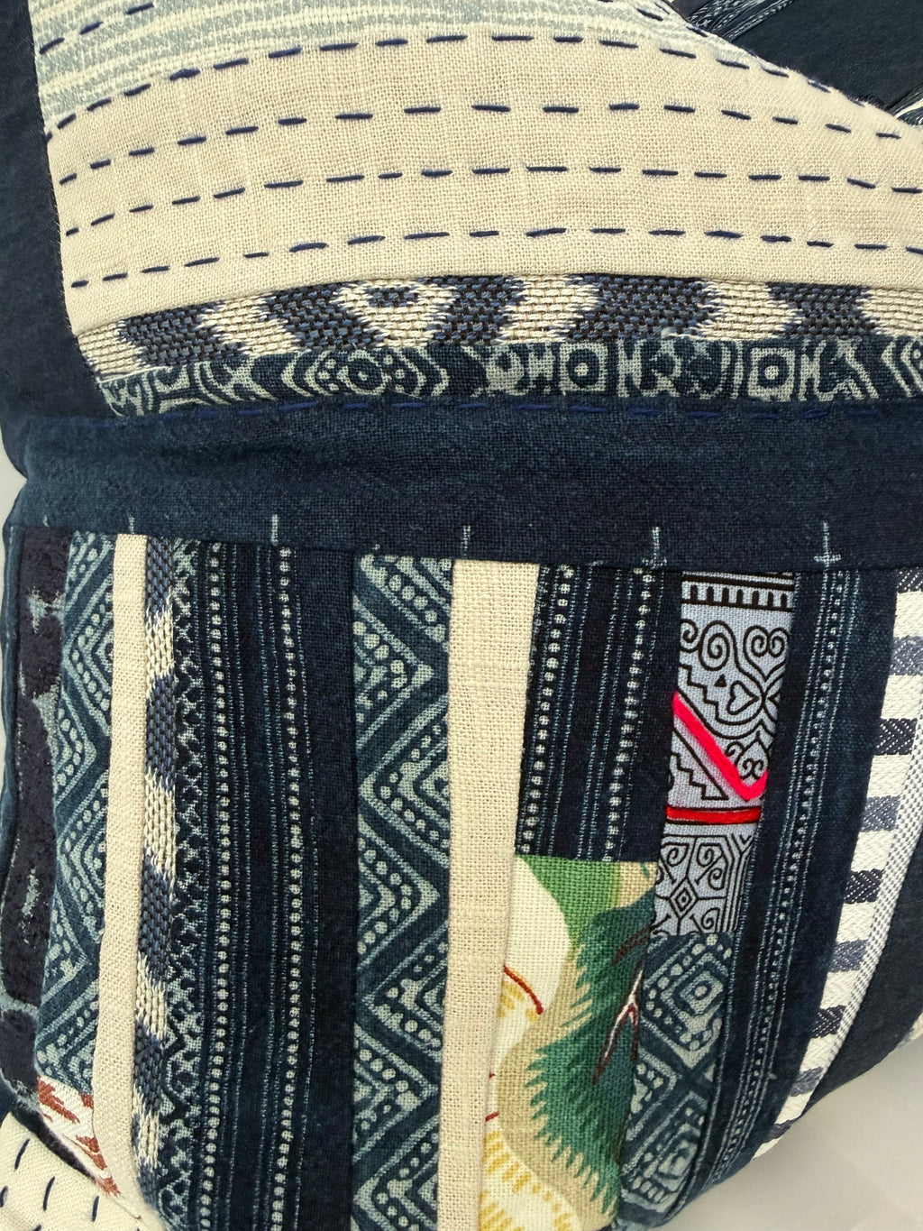 Indigo Patchwork Pillow 22″ × 22″