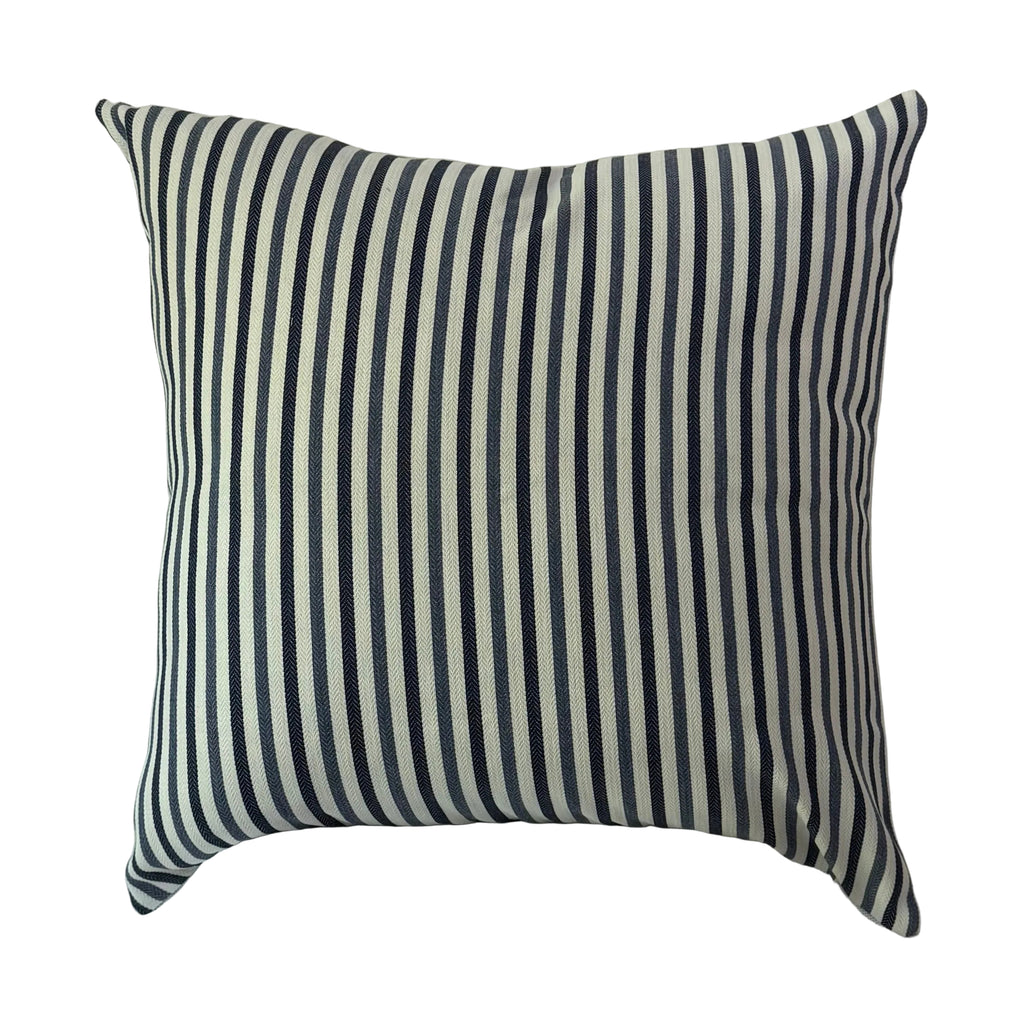 Shorebirds Ticking Nautical Blue Outdoor Pillow 24″ × 24″
