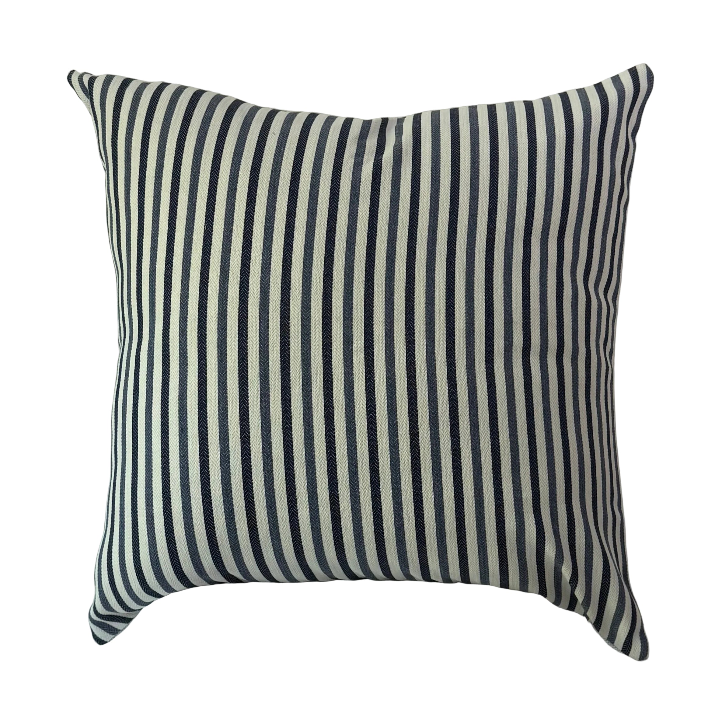 Shorebirds Ticking Nautical Blue Outdoor Pillow 24″ × 24″