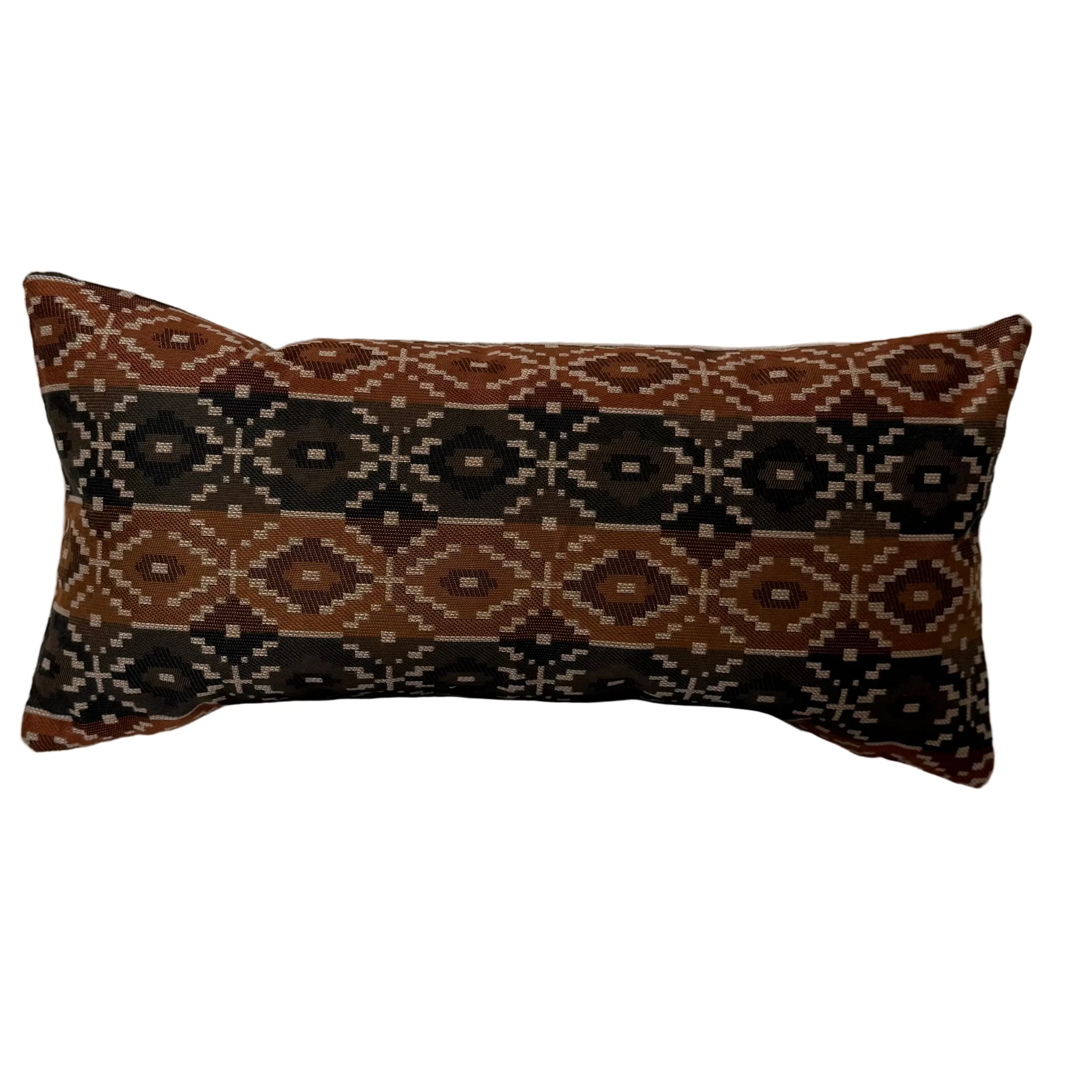 Cognac Textured Lumbar Pillow 12″ × 24″