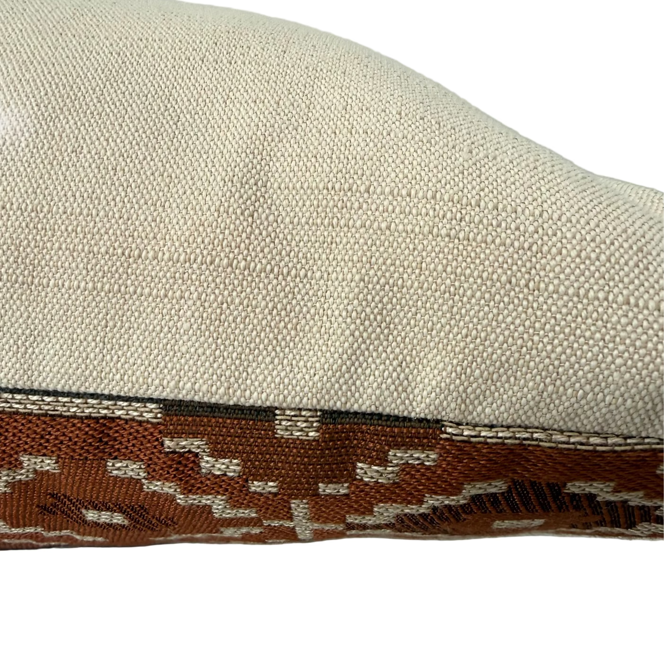 Cognac Textured Lumbar Pillow 12″ × 24″