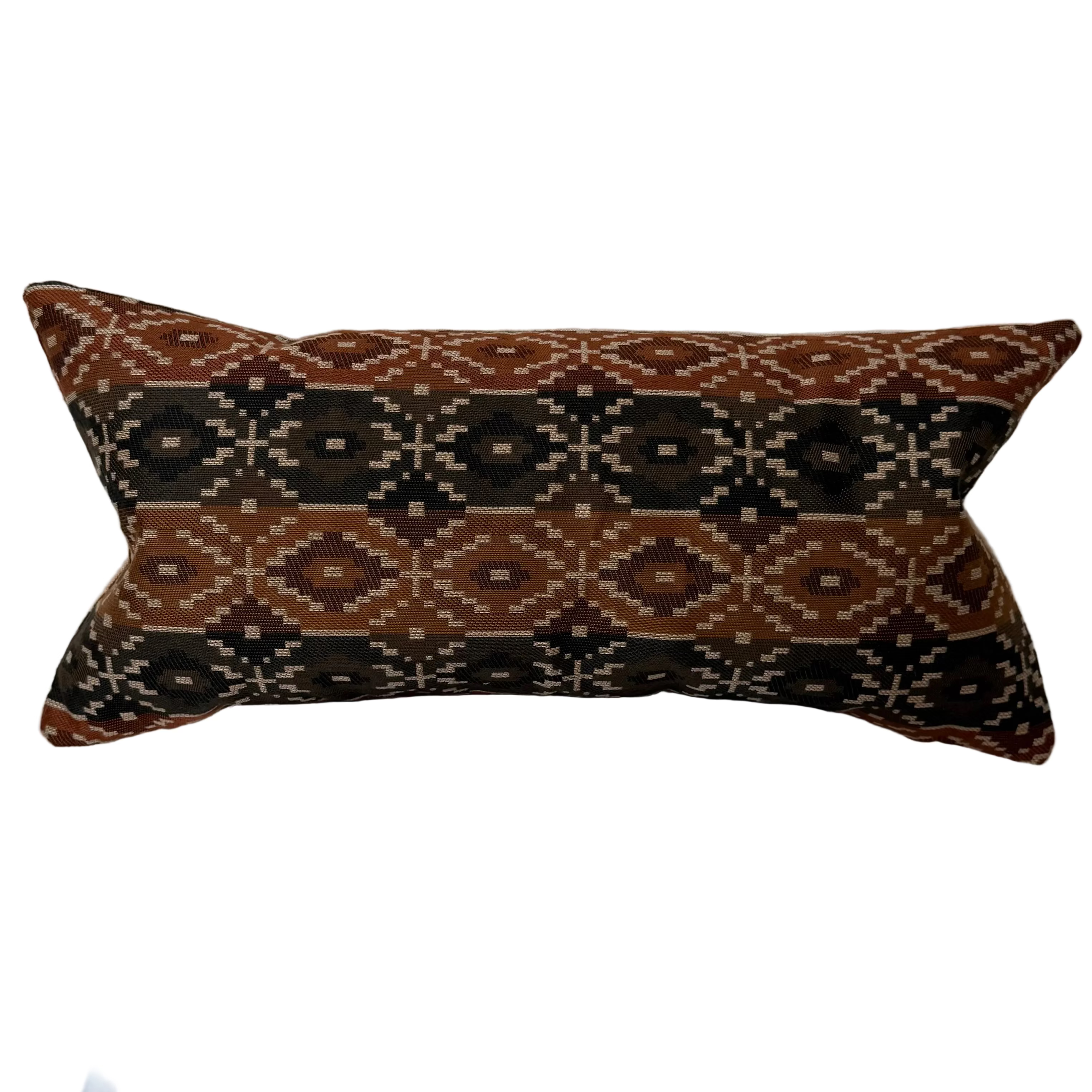 Cognac Textured Lumbar Pillow 12″ × 24″