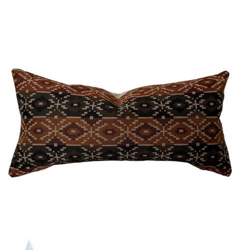 Cognac Textured Lumbar Pillow 12″ × 24″
