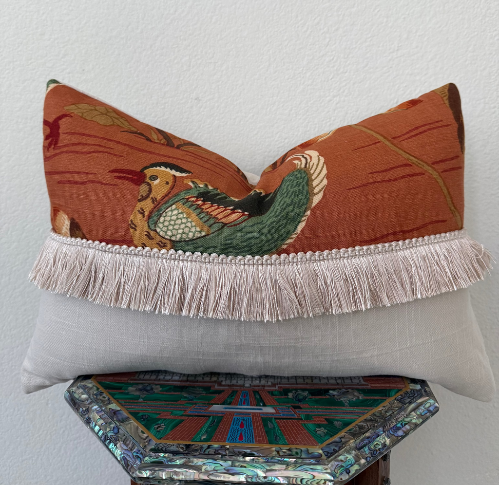 Lotus Lacquer Lumbar Pillow 12" × 20"