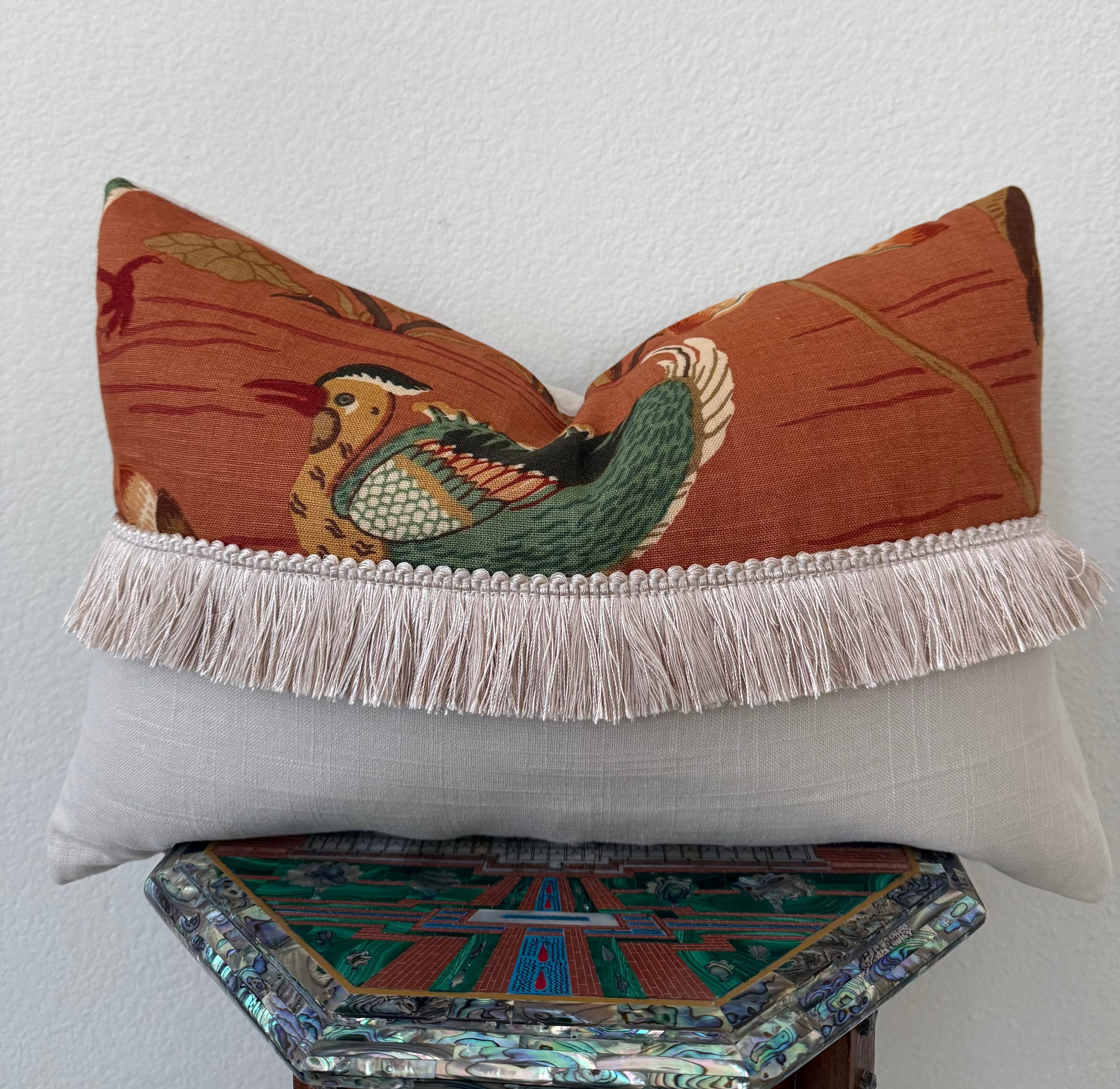 Lotus Lacquer Lumbar Pillow 12" × 20"