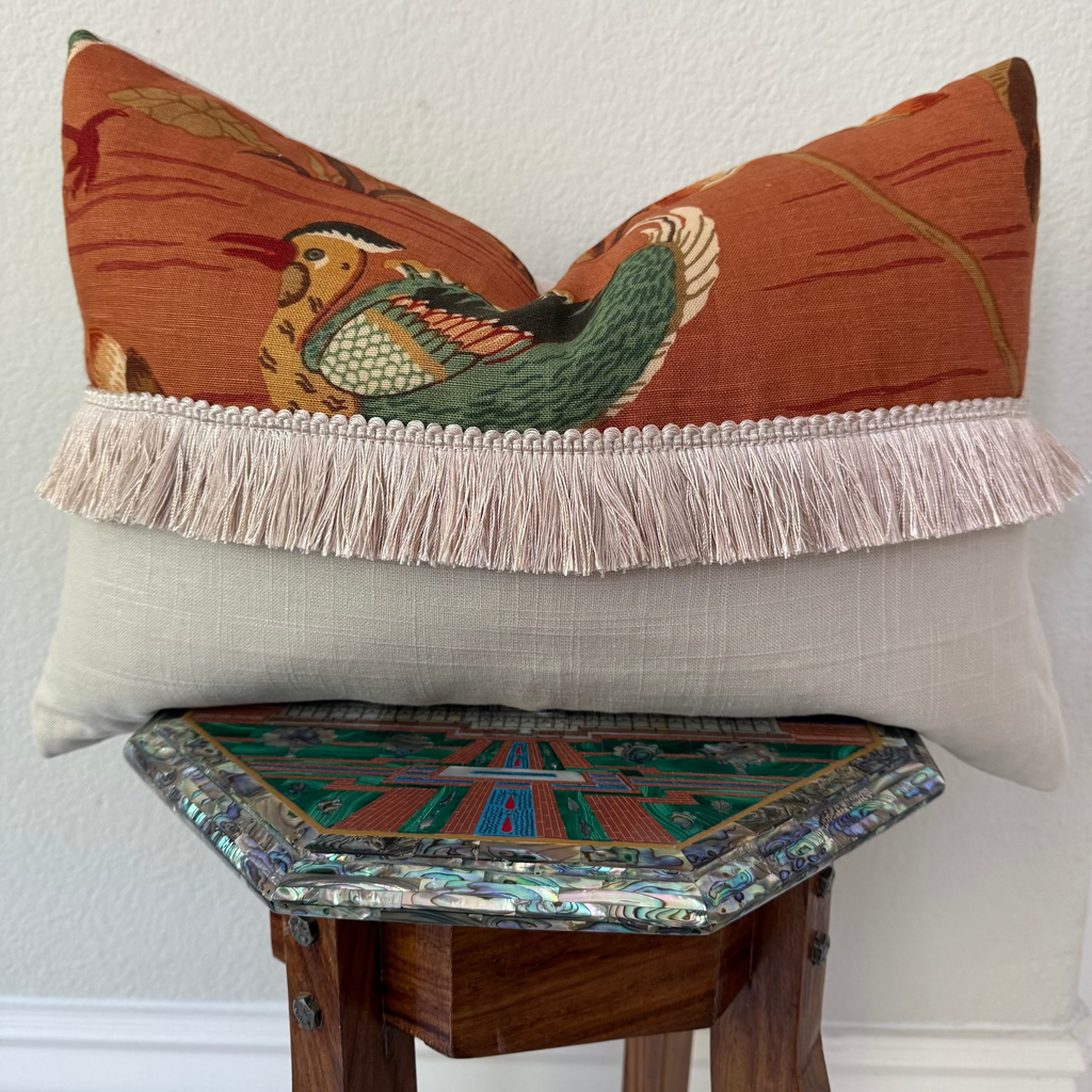 Lotus Lacquer Lumbar Pillow 12" × 20"