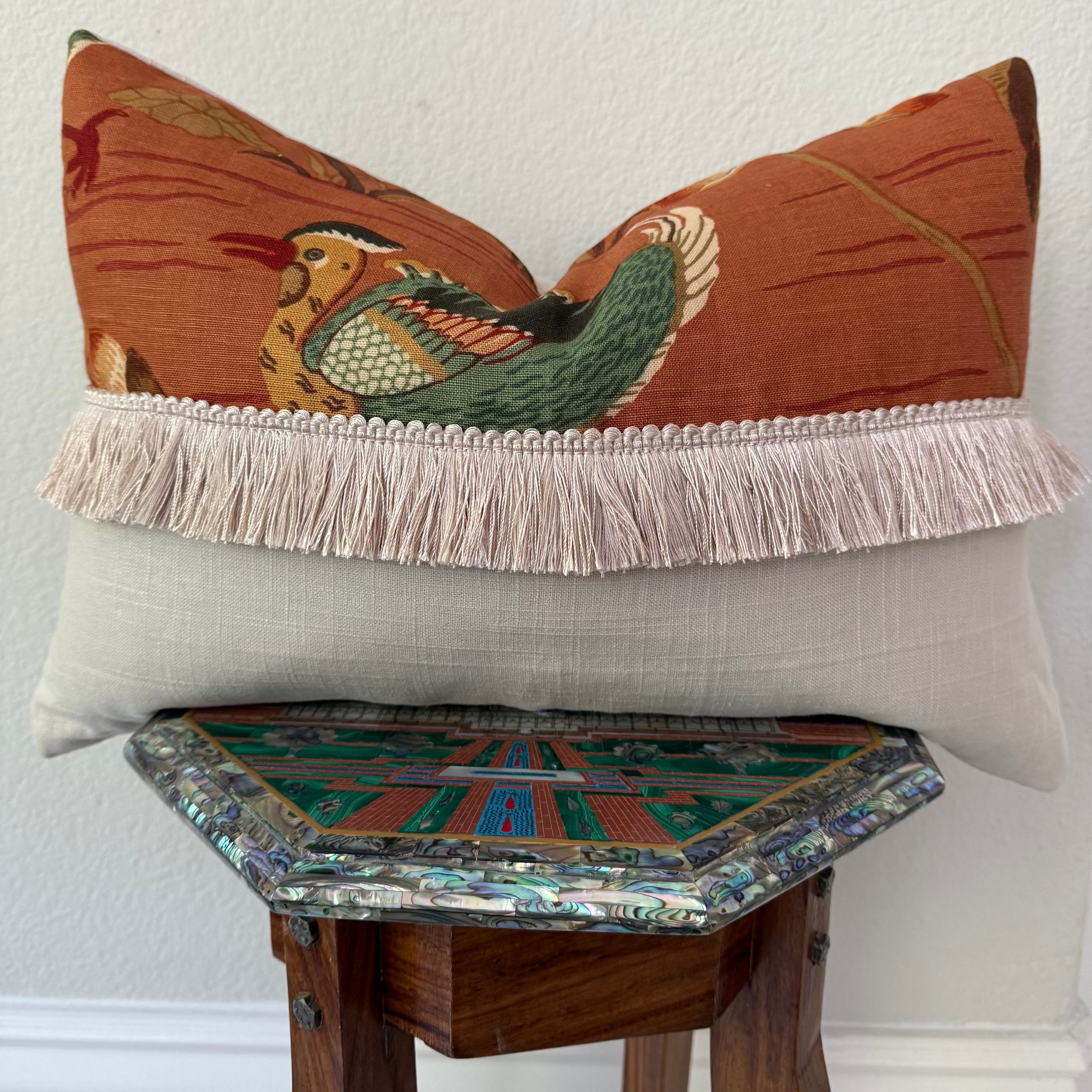 Lotus Lacquer Lumbar Pillow 12" × 20"