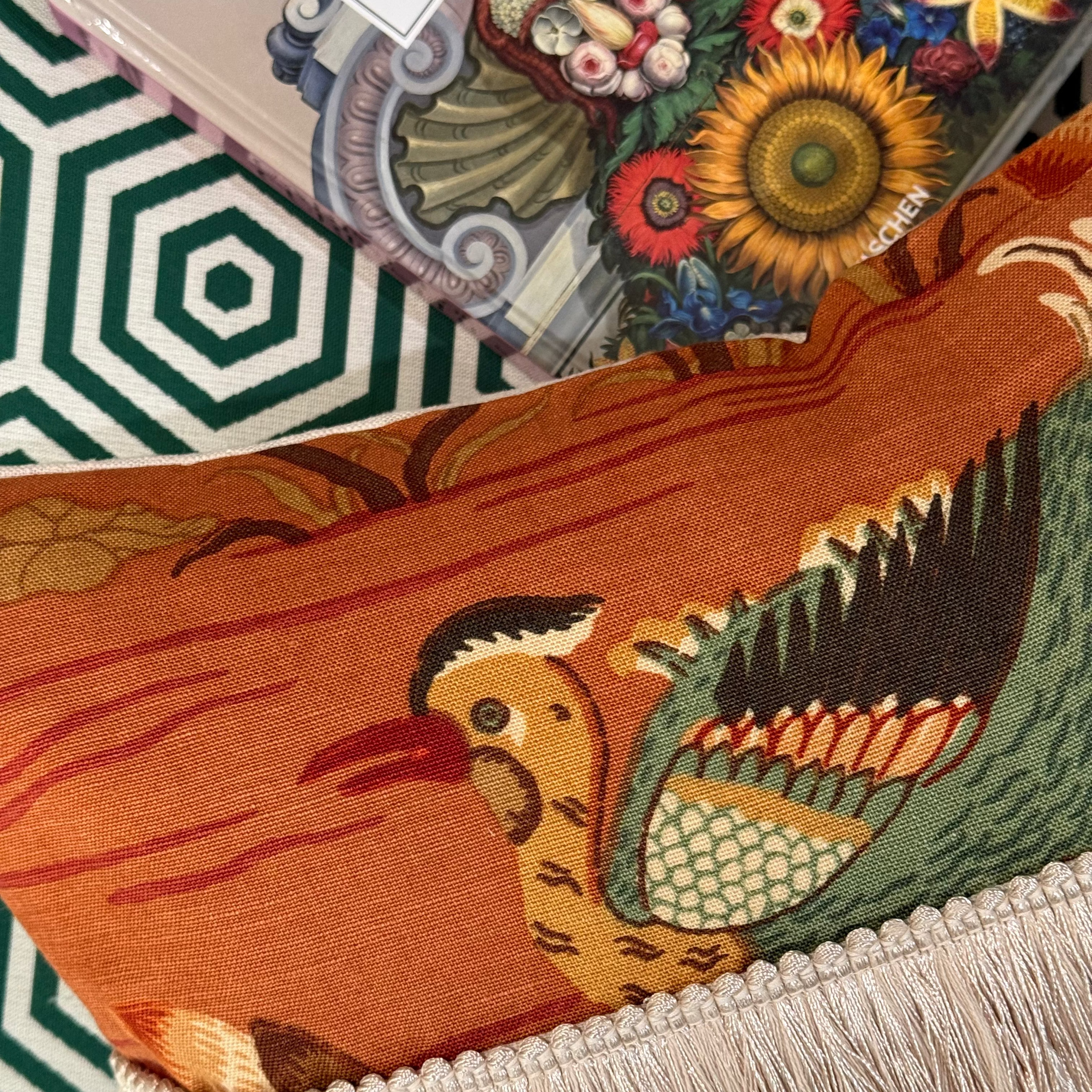 Lotus Lacquer Lumbar Pillow 12" × 20"