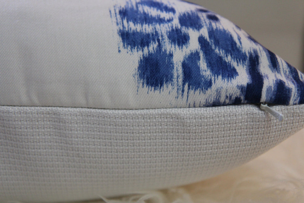 Blue Ikat Pillow 16" × 16"