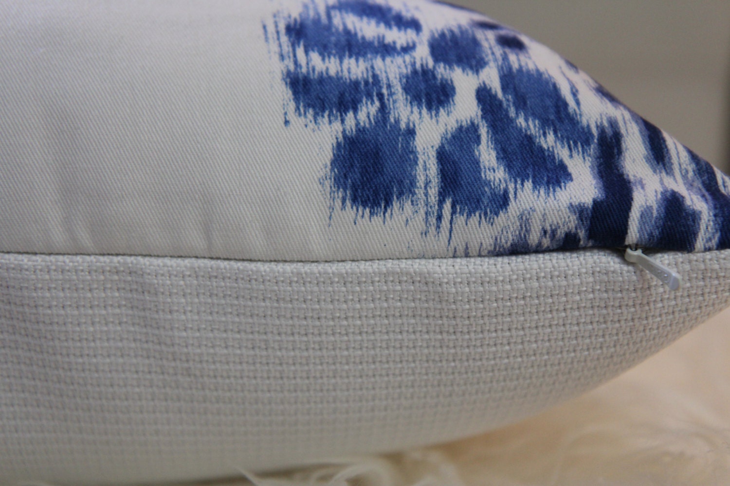 Blue Ikat Pillow 16" × 16"