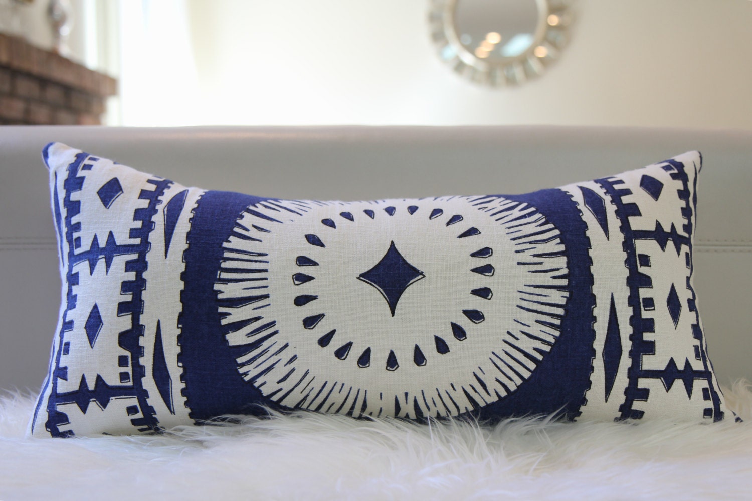 Bora Bora Marine Lumbar Pillow 11" × 24"