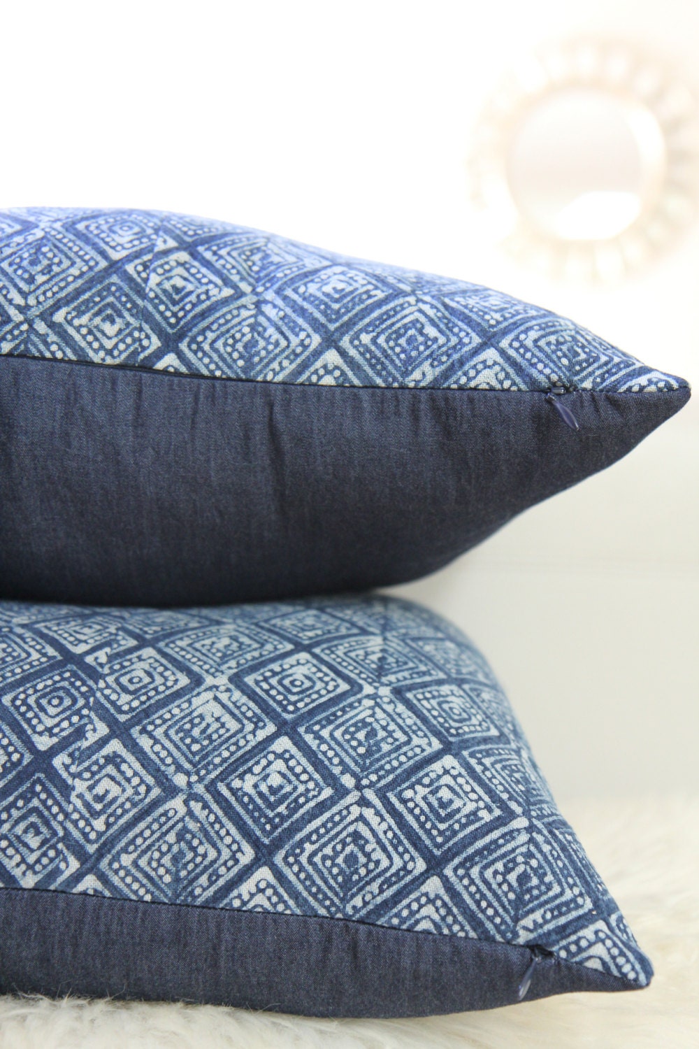 Hmong Indigo Pillow — Pair 16" × 16"