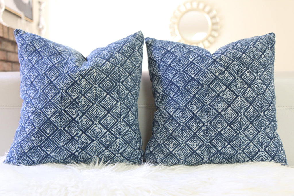 Hmong Indigo Pillow — Pair 16" × 16"