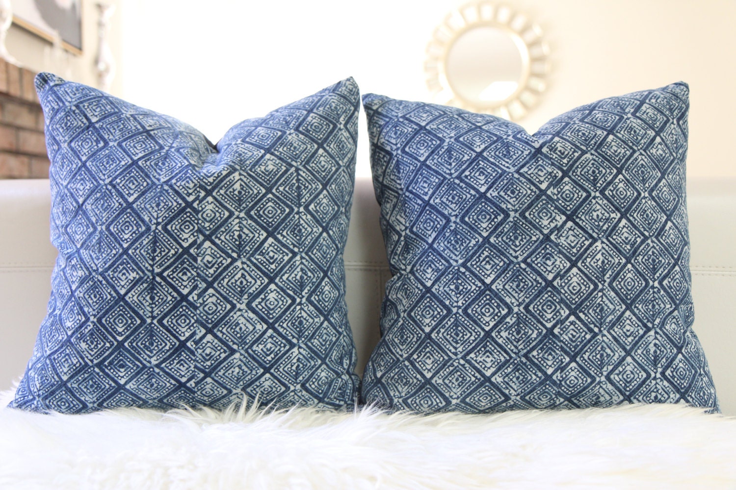 Hmong Indigo Pillow — Pair 16" × 16"