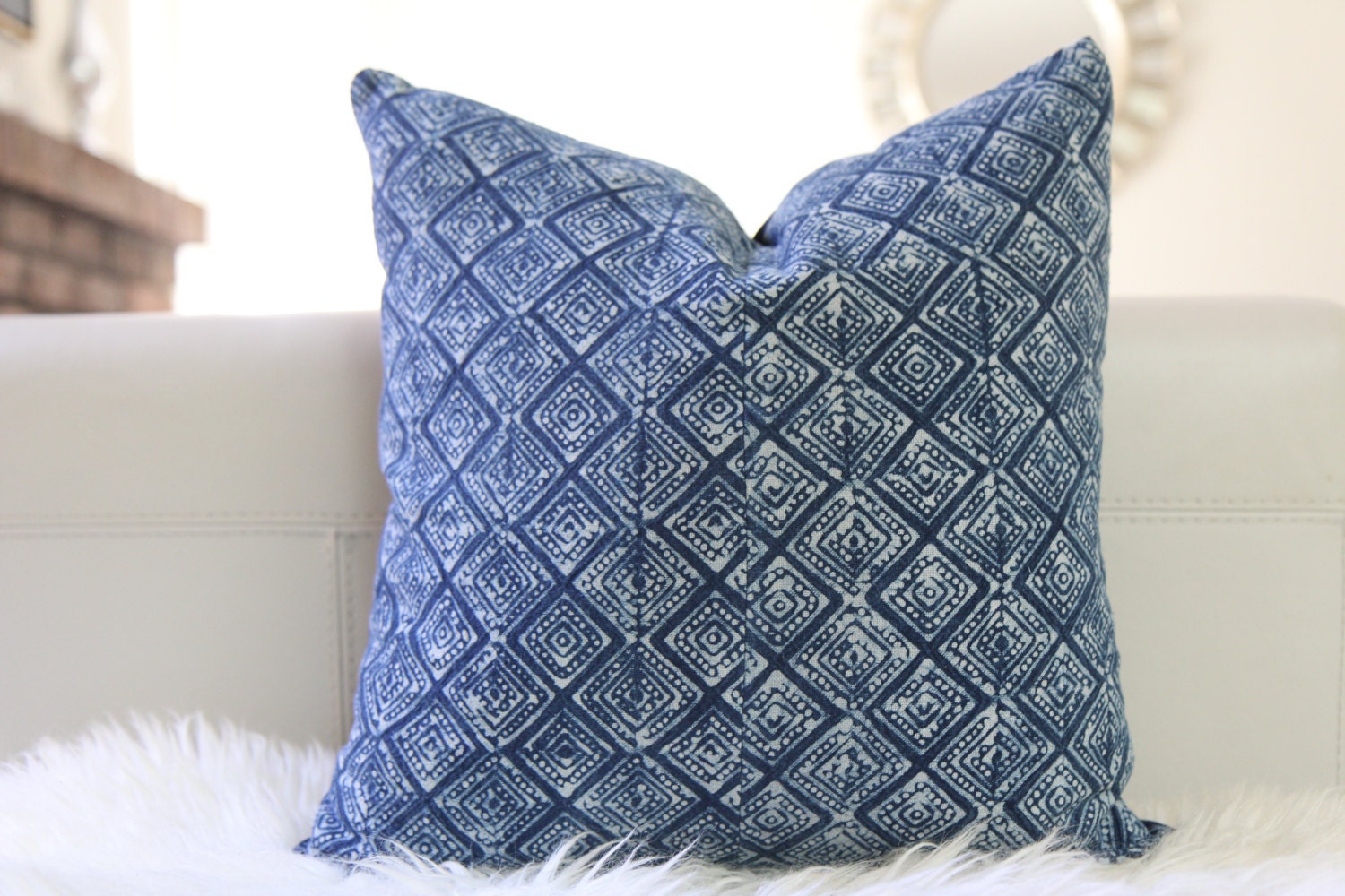 Hmong Indigo Pillow — Pair 16" × 16"
