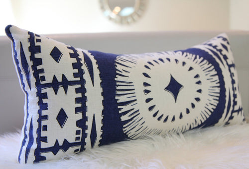 Bora Bora Marine Lumbar Pillow 11" × 24"