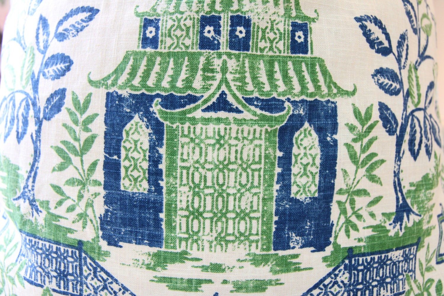 Tea House Chinoiserie Pillow 24" × 24"