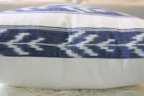 Blue Striped Ikat pillow 18"x 18"