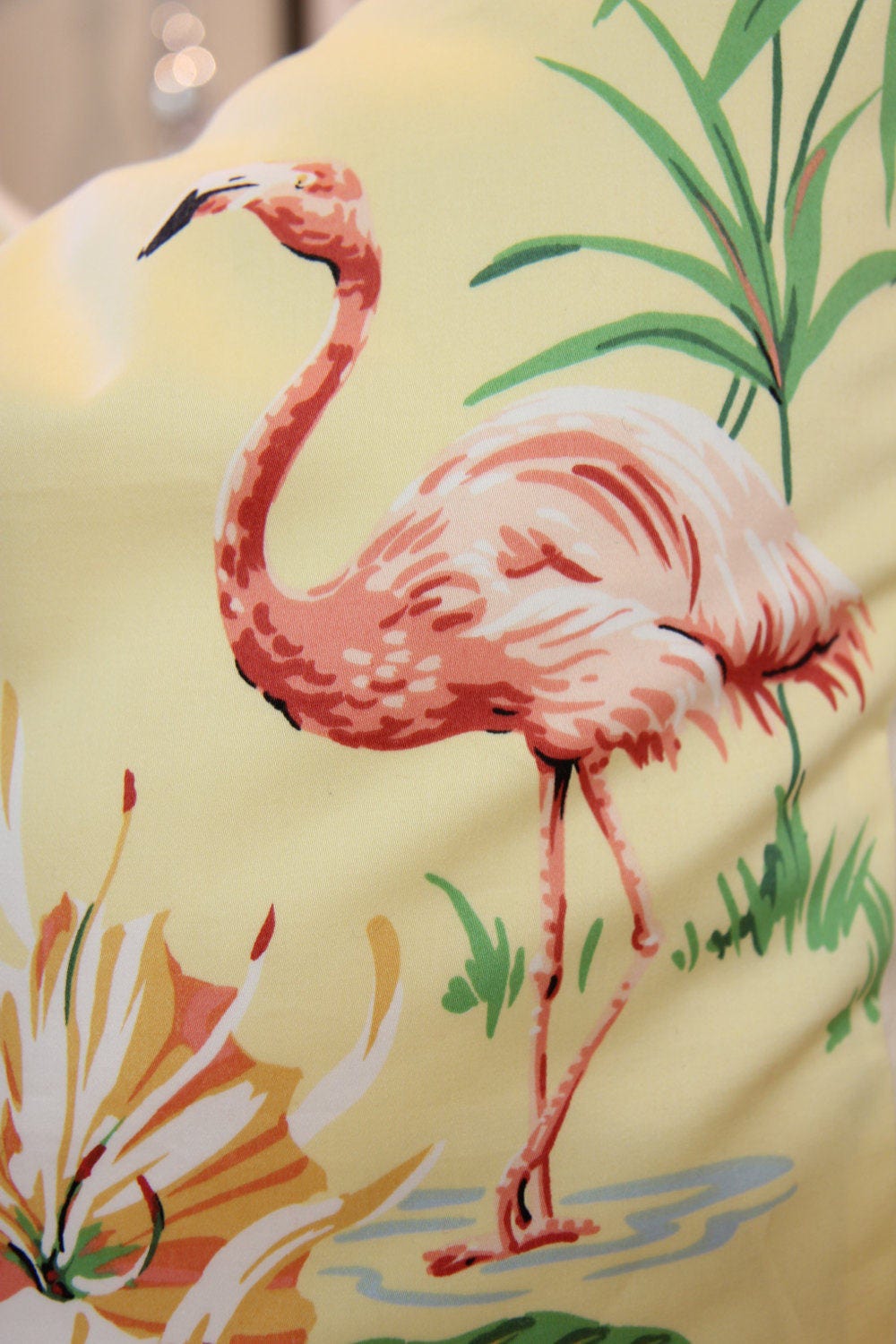 Flamingo Bay Tropical Pillow 24" × 24"