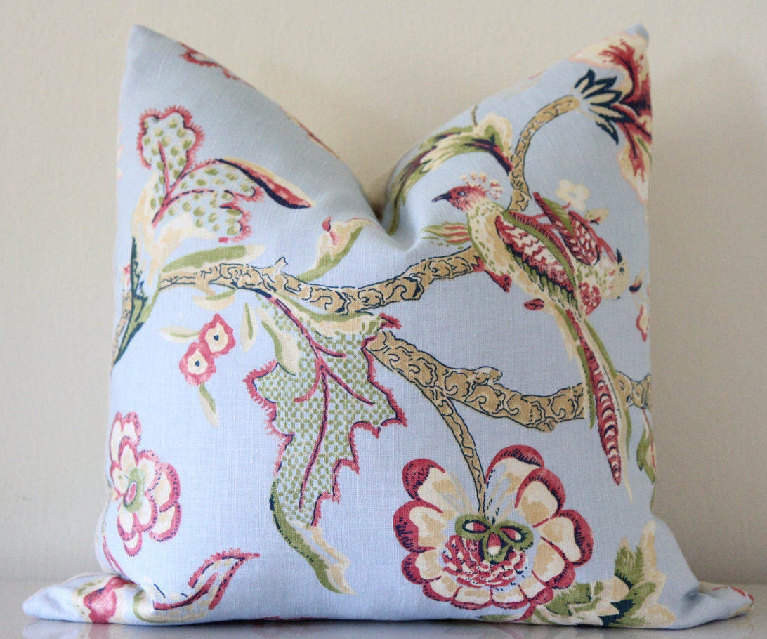 Shrewsbury Birds and Blooms Pillow 24" × 24"